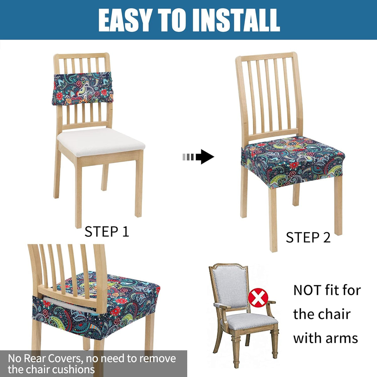 Printed Dinning Chair Seat Covers Makelifeasy