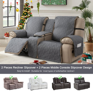 100% Waterproof Loveseat Recliner Cover with Console