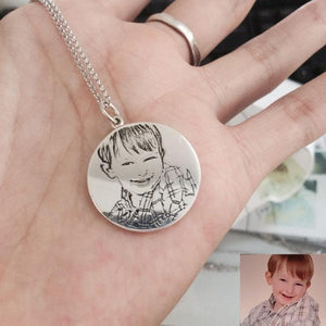 Personalized Photo Necklace Round Shaped