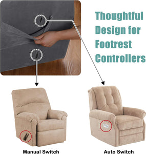 Velvet Stretch Recliner Couch Covers 4-Pieces Style