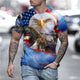 3D Graphic Printed Short Sleeve Shirts  Party Tops Exaggerated Black Blue Red