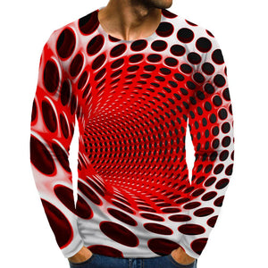 3D Graphic Printed Short Sleeve Shirts Red Vortex