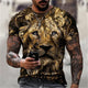 3D Graphic Printed Short Sleeve Shirts  Lions