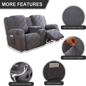 Loveseat Recliner Cover with Center Console Leopard